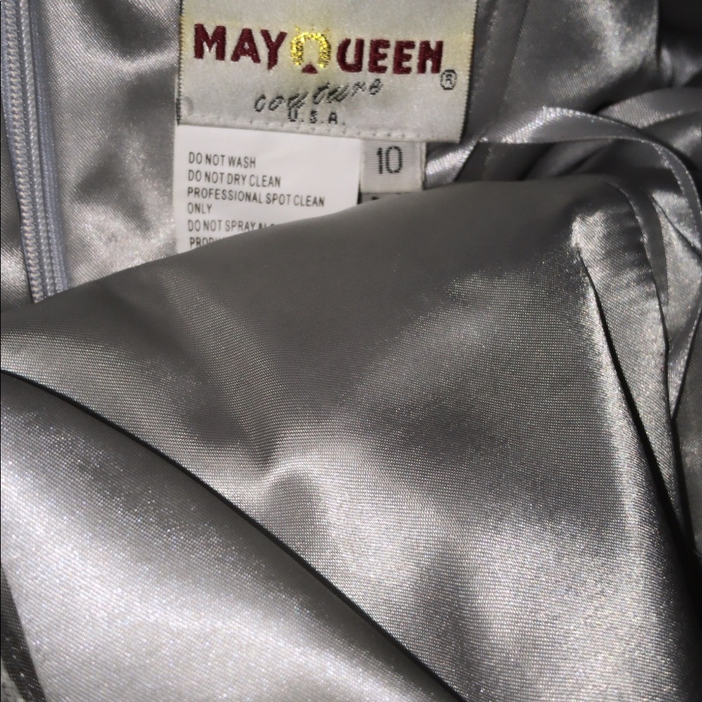 Detailed sparkly prom silver short dress